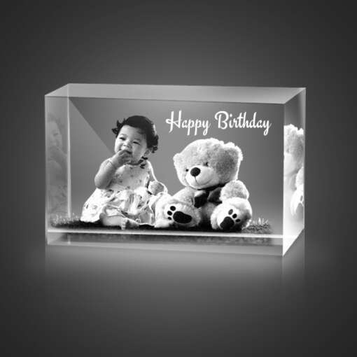 Personalized Birthday Gift 3D Crystal 5x5x8 1