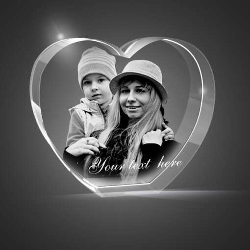 Personalized Mothers day gift 3D Crystal Heart | Mother's day special | Womens Day 1