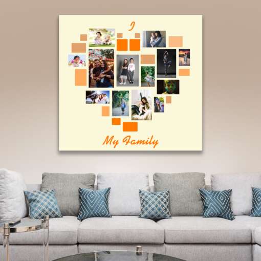 Personalized Photo Collage Canvas Heart Design 1 1