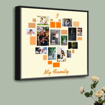 Alternative view of Personalized Photo Collage Canvas Heart Design 1