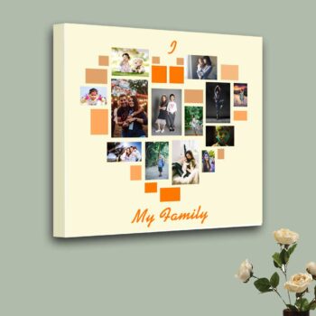 Personalized Photo Collage Canvas Heart Design 1