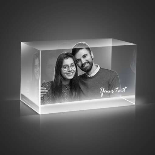 Personalized Wedding day Gifts 3D Crystal 6x6x10 1