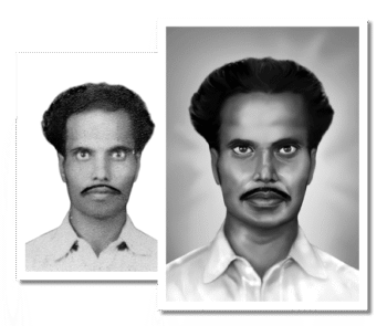 Personalized digital art black and white to black and white Photo Print