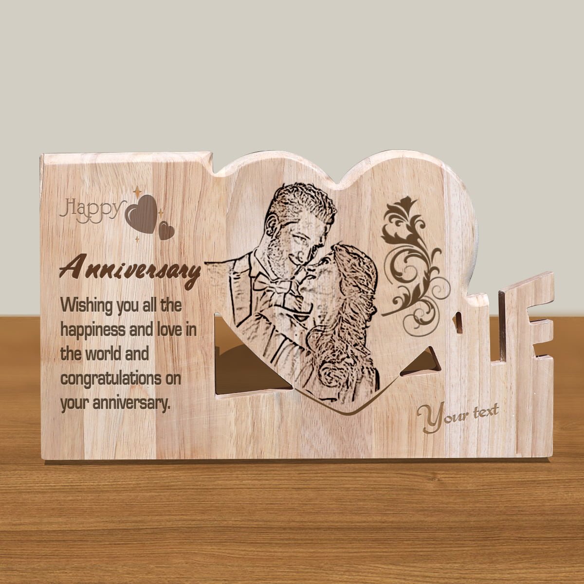 Personalized Wooden Engraving Photo Frame & Plaques Design 5