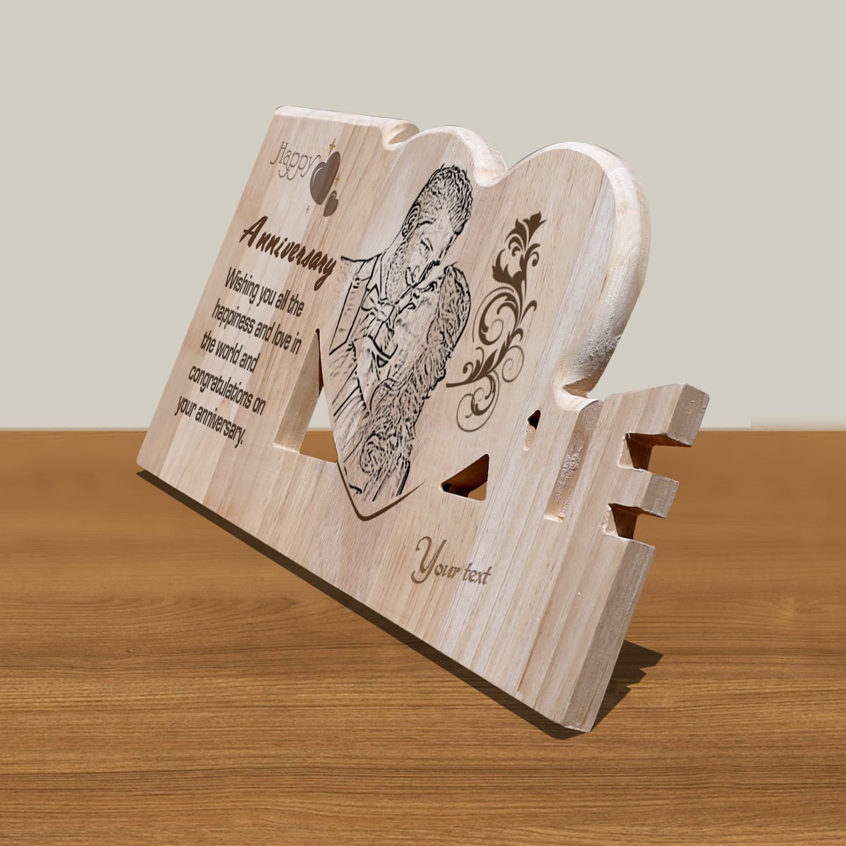 Personalized Wooden Engraving Photo Frame & Plaques Design 5