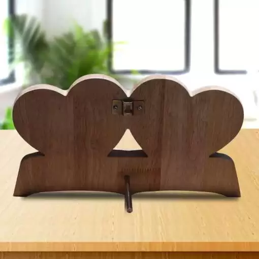 Personalized Wooden Engraving Photo Frame & Plaques Double Heart Design 9 4