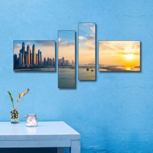 Personalized Split Photo Canvas Design 10 | Town at Sunset 1