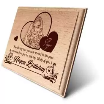 Personalized Wooden Photo Art Frame | wooden gifts | Happy Birthday Design 1 8