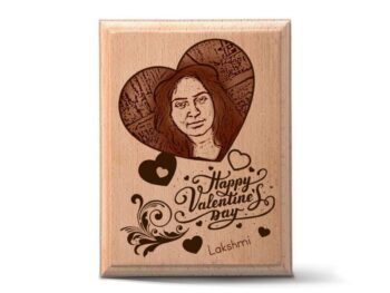 Personalized Wooden Photo Art Frame | Wooden Gifts | Happy Valentine's Day Design 5