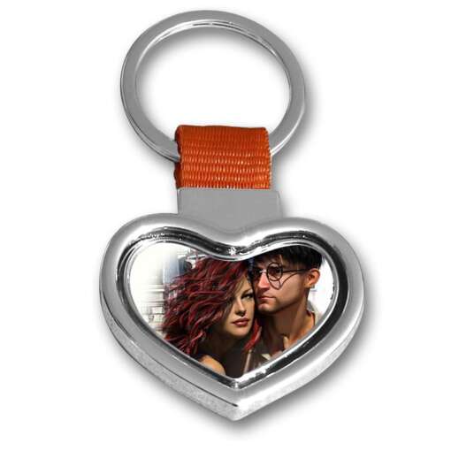 Personalized Photo Keychain Heart Metal Design 3 1