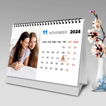 2024 Personalized Desktop Calendar | Table top Photo Calendar | 9 x 6 Inches Horizontal Design 01 27