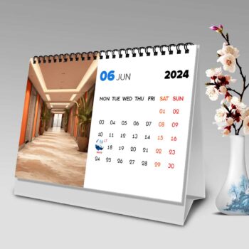 2024 Personalized Desktop Calendar | Table top Photo Calendar | 9 x 6 Inches Horizontal Design 01 22