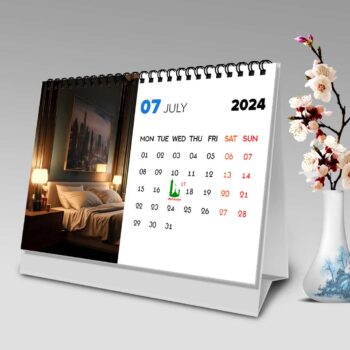 2024 Personalized Desktop Calendar | Table top Photo Calendar | 9 x 6 Inches Horizontal Design 01 23