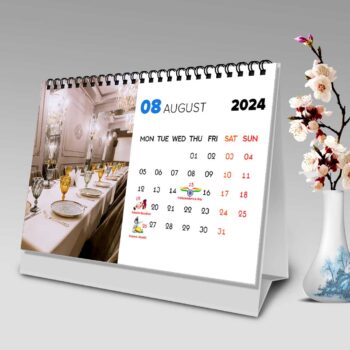 2024 Personalized Desktop Calendar | Table top Photo Calendar | 9 x 6 Inches Horizontal Design 01 24