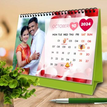 2024 Personalized Desktop Calendar | Table top Photo Calendar | 9 x 6 Inches Horizontal Design 02 26