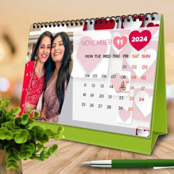 2024 Personalized Desktop Calendar | Table top Photo Calendar | 9 x 6 Inches Horizontal Design 02 27