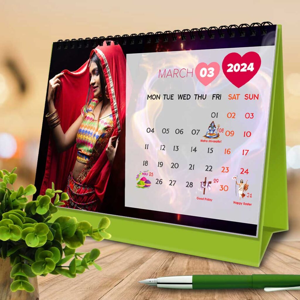 2024 Personalized Desktop Calendar | Table top Photo Calendar | 9 x 6 ...