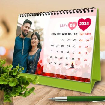 2024 Personalized Desktop Calendar | Table top Photo Calendar | 9 x 6 Inches Horizontal Design 02 21