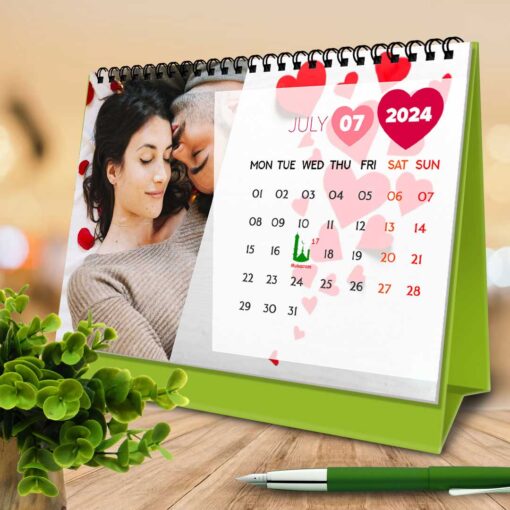 2024 Personalized Desktop Calendar | Table top Photo Calendar | 9 x 6 Inches Horizontal Design 02 9