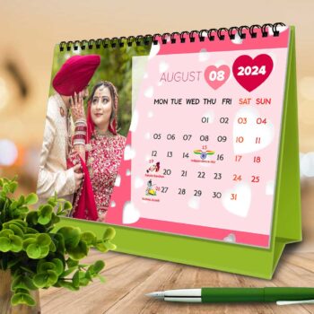 2024 Personalized Desktop Calendar | Table top Photo Calendar | 9 x 6 Inches Horizontal Design 02 24
