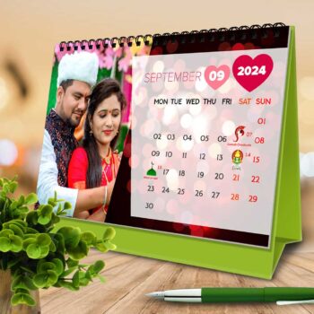 2024 Personalized Desktop Calendar | Table top Photo Calendar | 9 x 6 Inches Horizontal Design 02 25