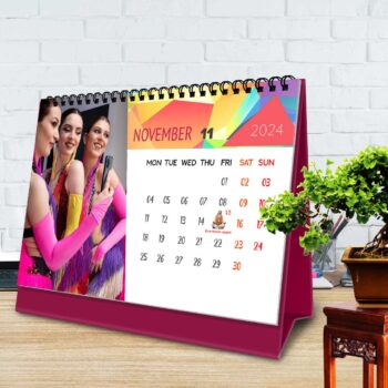 2024 Personalized Desktop Calendar | Table top Photo Calendar | 9 x 6 Inches Horizontal Design 03 27