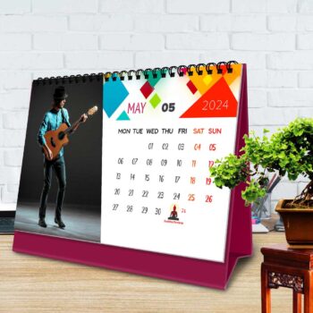 2024 Personalized Desktop Calendar | Table top Photo Calendar | 9 x 6 Inches Horizontal Design 03 21