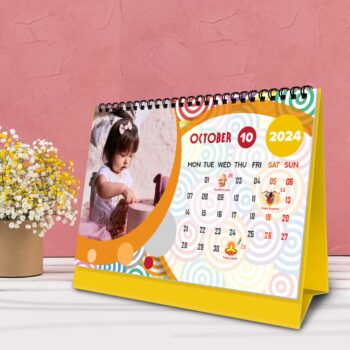 2024 Personalized Desktop Calendar | Table top Photo Calendar | 9 x 6 Inches Horizontal Design 04 25