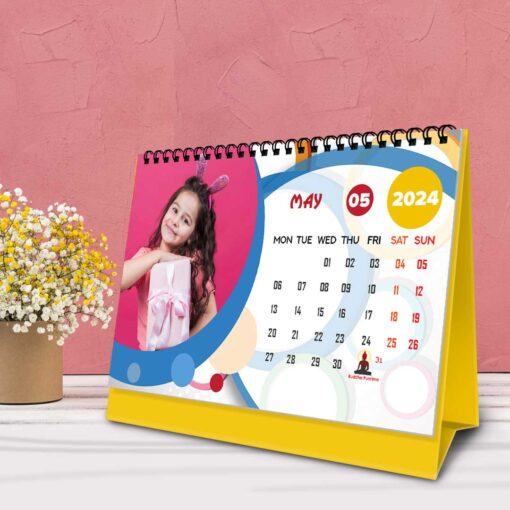 2024 Personalized Desktop Calendar | Table top Photo Calendar | 9 x 6 Inches Horizontal Design 04 6