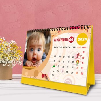 2024 Personalized Desktop Calendar | Table top Photo Calendar | 9 x 6 Inches Horizontal Design 04 24
