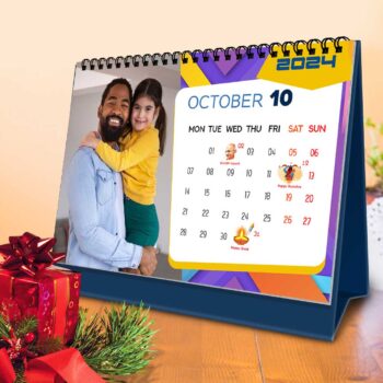 2024 Personalized Desktop Calendar | Table top Photo Calendar | 9 x 6 Inches Horizontal Design 05 26