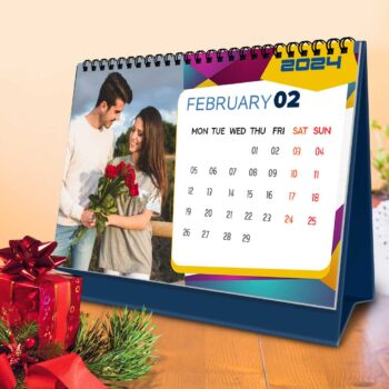 2024 Personalized Desktop Calendar | Table top Photo Calendar | 9 x 6 Inches Horizontal Design 05 18