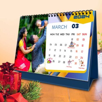 2024 Personalized Desktop Calendar | Table top Photo Calendar | 9 x 6 Inches Horizontal Design 05 19