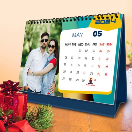2024 Personalized Desktop Calendar | Table top Photo Calendar | 9 x 6 Inches Horizontal Design 05 7