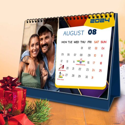 2024 Personalized Desktop Calendar | Table top Photo Calendar | 9 x 6 Inches Horizontal Design 05 10