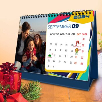 2024 Personalized Desktop Calendar | Table top Photo Calendar | 9 x 6 Inches Horizontal Design 05 25