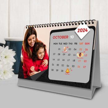 2024 Personalized Desktop Calendar | Table top Photo Calendar | 9 x 6 Inches Horizontal Design 06 26