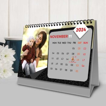 2024 Personalized Desktop Calendar | Table top Photo Calendar | 9 x 6 Inches Horizontal Design 06 27