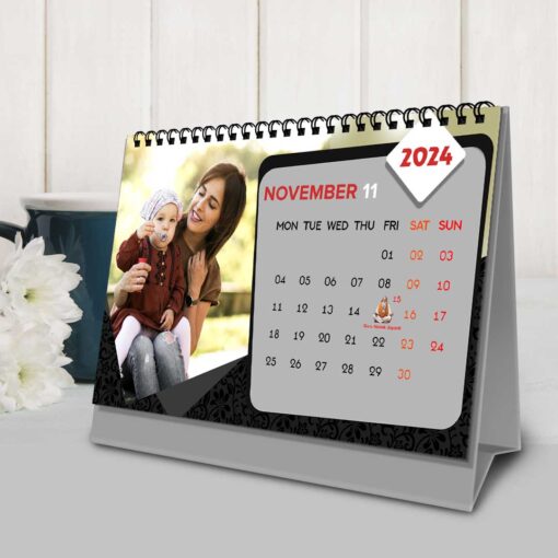 2024 Personalized Desktop Calendar | Table top Photo Calendar | 9 x 6 Inches Horizontal Design 06 13