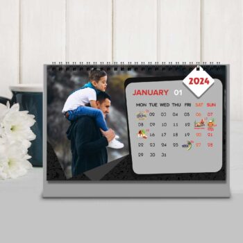 2024 Personalized Desktop Calendar | Table top Photo Calendar | 9 x 6 Inches Horizontal Design 06 17