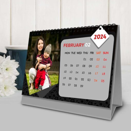 2024 Personalized Desktop Calendar | Table top Photo Calendar | 9 x 6 Inches Horizontal Design 06 4