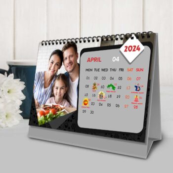 2024 Personalized Desktop Calendar | Table top Photo Calendar | 9 x 6 Inches Horizontal Design 06 20