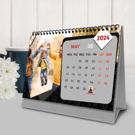 2024 Personalized Desktop Calendar | Table top Photo Calendar | 9 x 6 Inches Horizontal Design 06 7