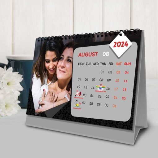 2024 Personalized Desktop Calendar | Table top Photo Calendar | 9 x 6 Inches Horizontal Design 06 10