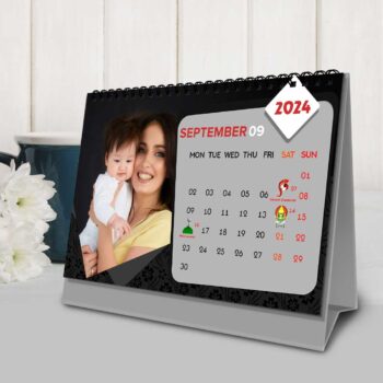 2024 Personalized Desktop Calendar | Table top Photo Calendar | 9 x 6 Inches Horizontal Design 06 25