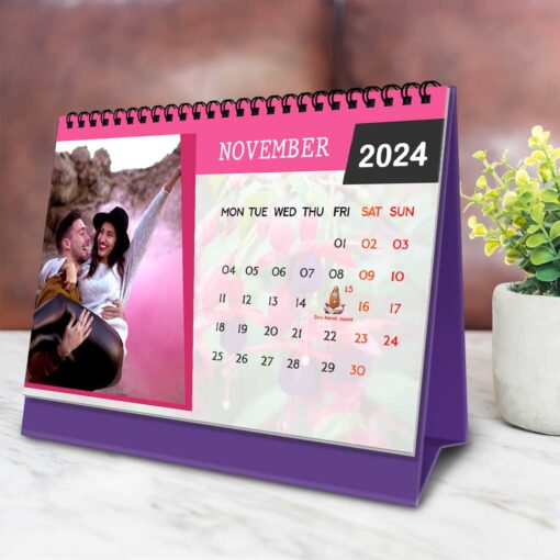 2024 Personalized Desktop Calendar | Table top Photo Calendar | 9 x 6 Inches Horizontal Design 07 13