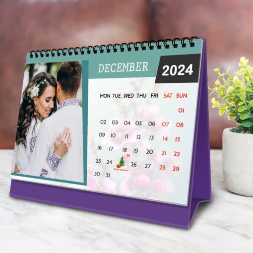 2024 Personalized Desktop Calendar | Table top Photo Calendar | 9 x 6 Inches Horizontal Design 07 14