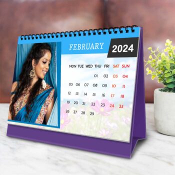 2024 Personalized Desktop Calendar | Table top Photo Calendar | 9 x 6 Inches Horizontal Design 07 18