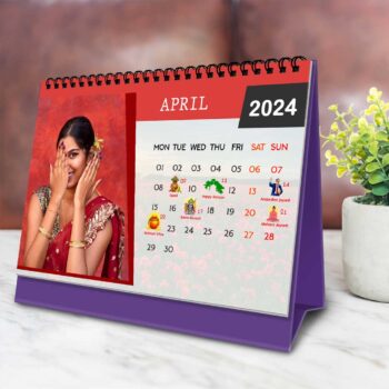 2024 Personalized Desktop Calendar | Table top Photo Calendar | 9 x 6 Inches Horizontal Design 07 20