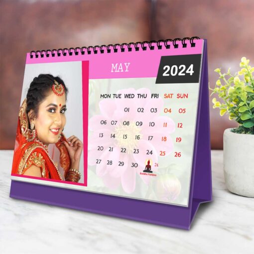 2024 Personalized Desktop Calendar | Table top Photo Calendar | 9 x 6 Inches Horizontal Design 07 7